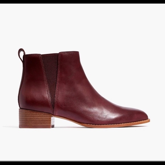 Madewell Shoes - Madewell Carina Dark Cabernet Leather Ankle Bootie